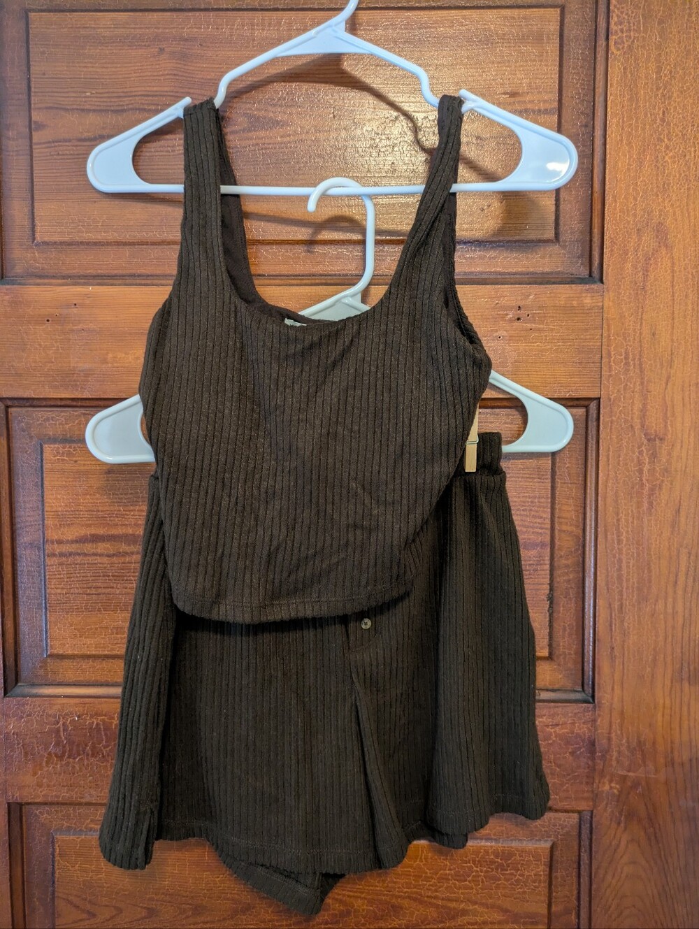 Brown Ribbed A&F Pajama Set XS